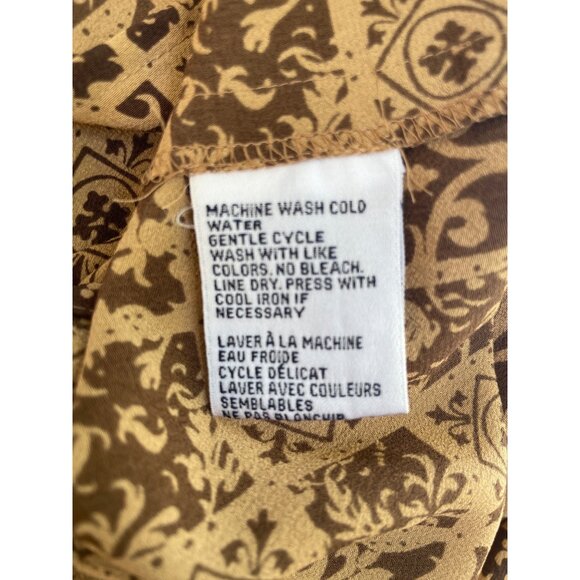 Rena Rowan For Saville Lexington Brown & Tan Patterned Top Size 16W 100% Polyest - Picture 9 of 10